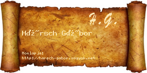 Hársch Gábor névjegykártya